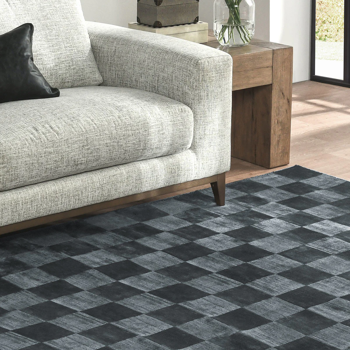 Berlin Check Rug - Ink Blue - Image 18