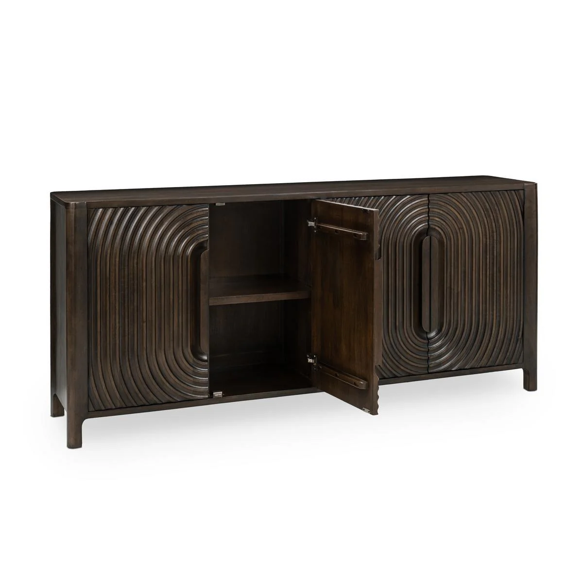 Colson 4 Door Cabinet - Dark Brown - Image 5