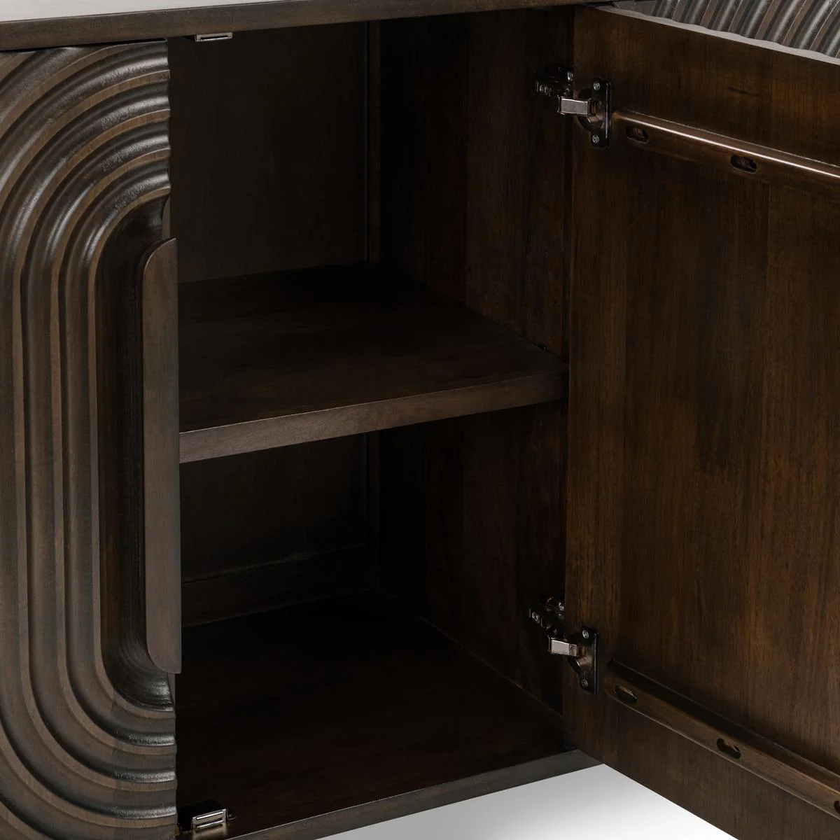 Colson 4 Door Cabinet - Dark Brown - Image 7