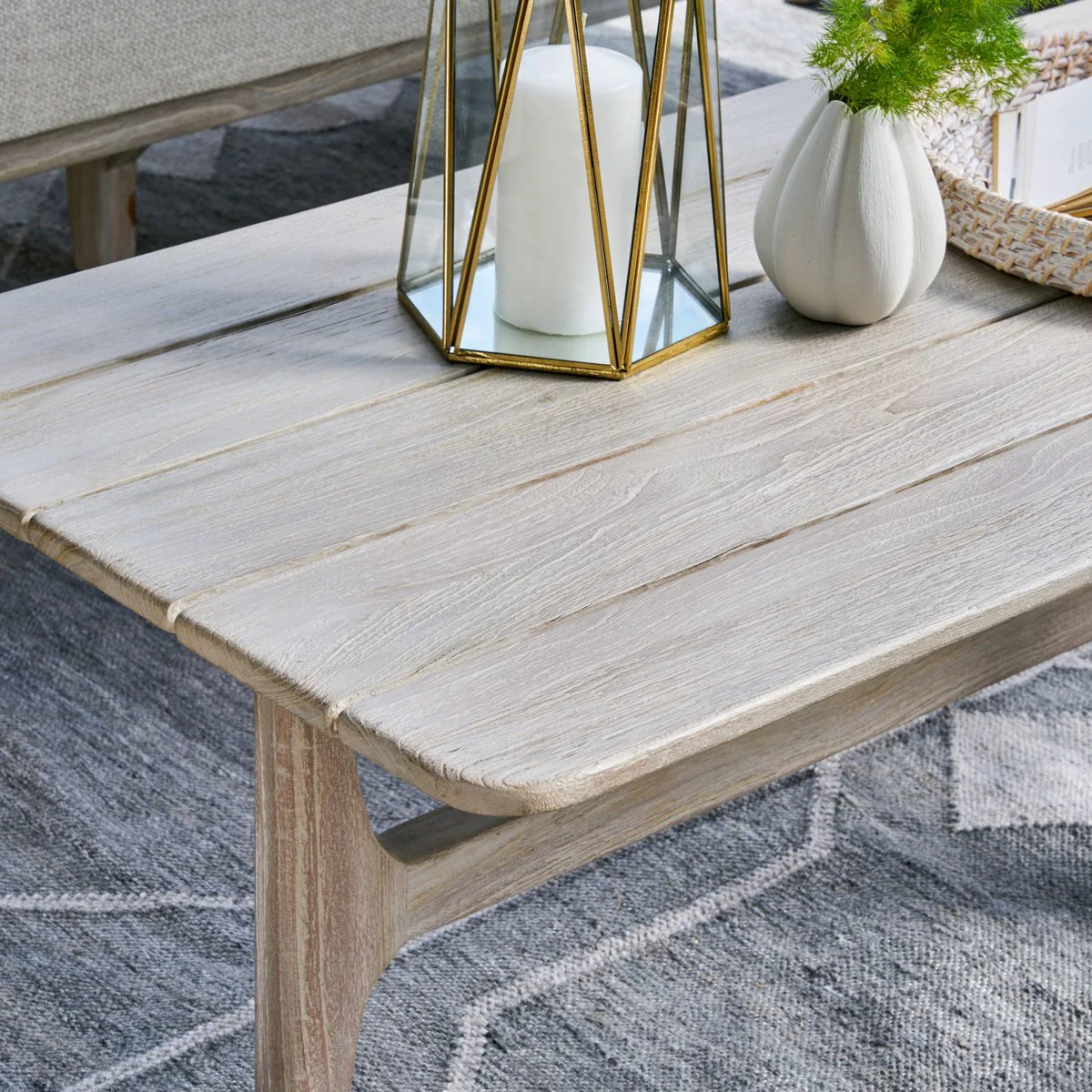 Dawn Outdoor Rectangle Coffee Table - Gray - Image 6
