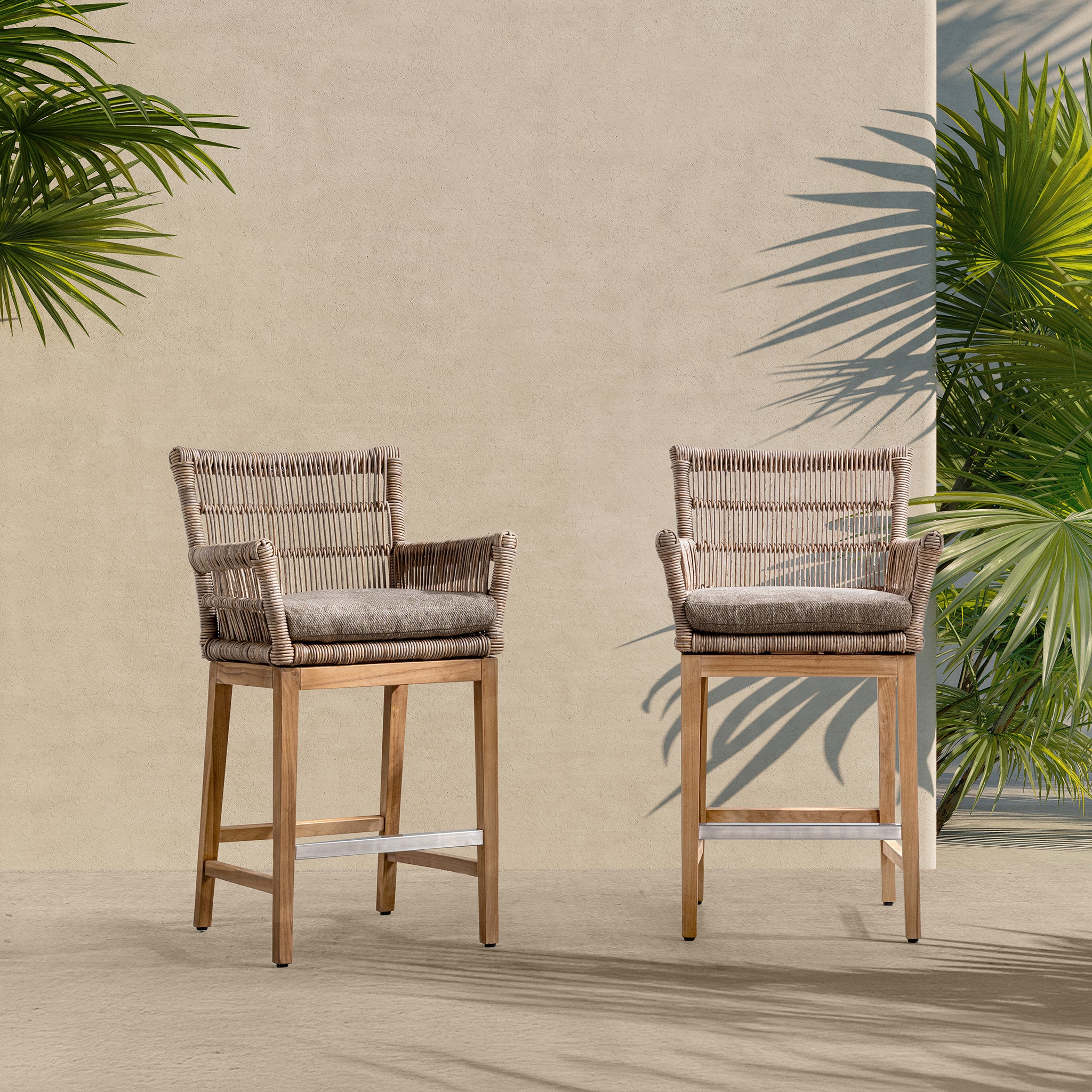 Valerie Outdoor Counter Stool - Natural - Image 9